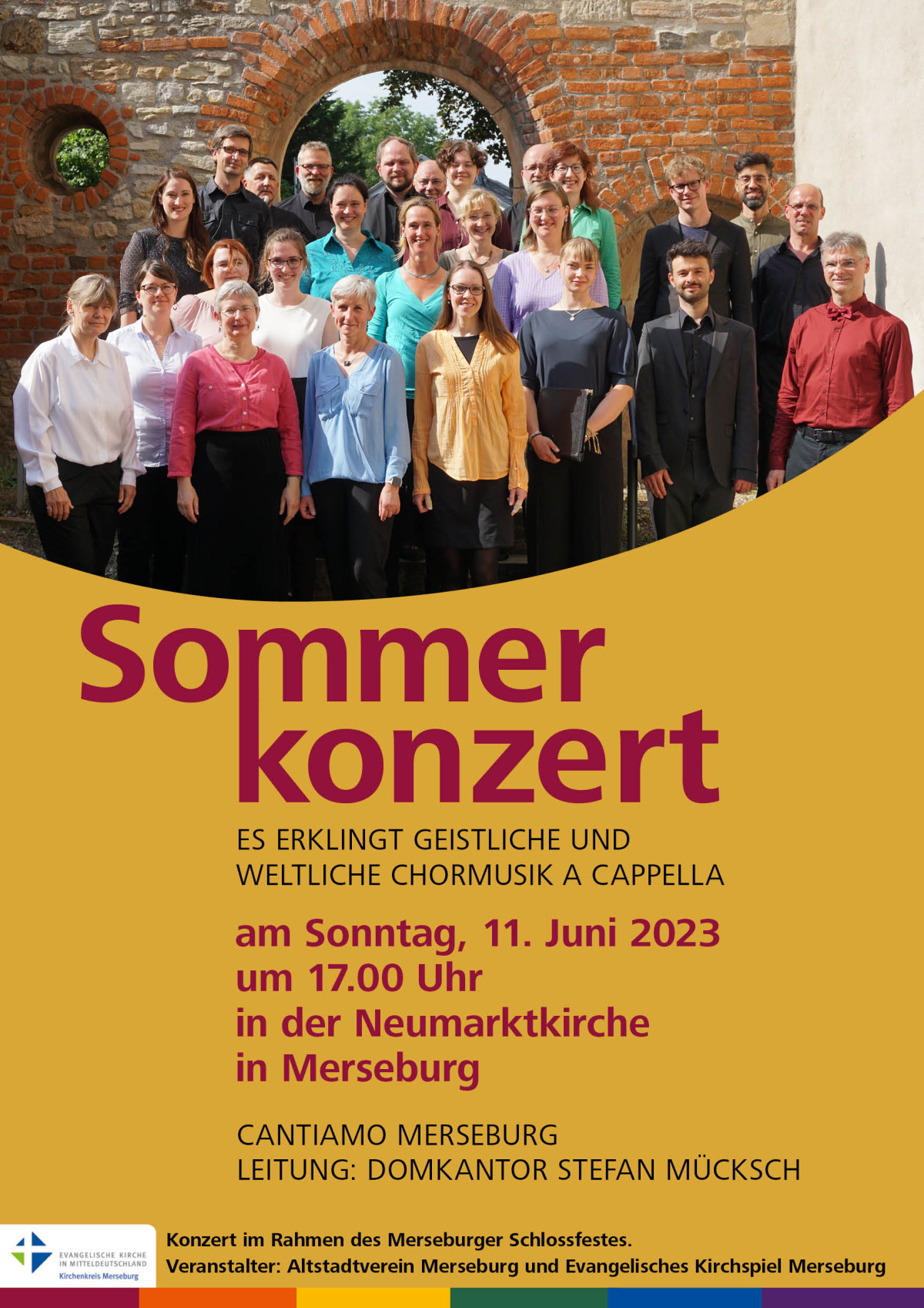 Plakat Sommerkonzert in der Neumarktkirche Merseburg am 11. Juni 2023 um 17 Uhr